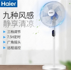海尔（Haier） 电风扇落地扇家用音静风扇摇头定时遥控款FSY3509