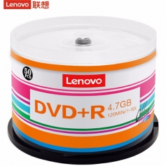 联想（Lenovo）DVD+R 光盘/刻录盘 16速4.7GB 办公系列 桶装50片 空白光盘