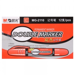 晨光 M＆G 大双头记号笔 MG-2110 粗头5.0mm，细头2.0mm (红色) 12支/盒