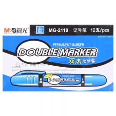 晨光 M＆G 大双头记号笔 MG-2110 粗头5.0mm，细头2.0mm (蓝色) 12支/盒