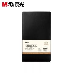 晨光48k普惠皮面记事本160页黑APY1GK78A