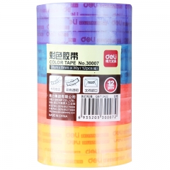 得力30007彩色文具胶带8mm*30y*38um(混)(12卷/筒)