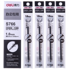 得力S766中性笔芯1.0mm子弹头(黑)20只/盒