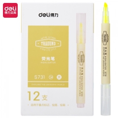 得力S731荧光笔(黄)12支/盒