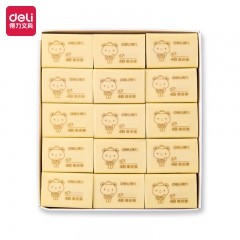 得力71100小号萌伊黄橡皮(黄)30块/盒
