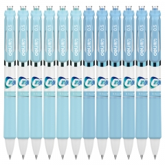 得力S120抗菌按动中性笔0.5mm子弹头(墨蓝)12支盒