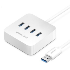 绿联 30202 HUB 单个装(白色1米USB3.0分线器扩展4口集线器台式机笔记本电脑一拖四多接口延长线)