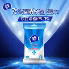 维达（Vinda）75%酒精杀菌湿巾10片装 学生开学便携湿纸巾卫生湿巾 杀菌酒精棉片 75%酒精杀菌*10片装