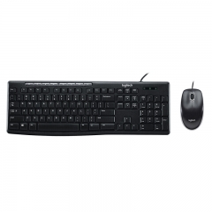 罗技（Logitech）有线键鼠套装 家用办公USB键鼠 薄款电脑键盘鼠标套件 MK200