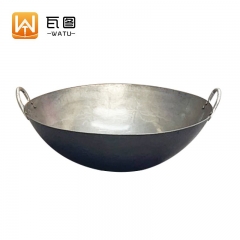 瓦图 WATU 炒锅 直径50CM 酒店食堂用大号铁炒锅 双耳可抛炒菜锅 无涂层加厚燃气灶柴火灶通用铁锅