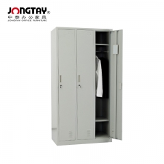 中泰（jongtay）三门文件柜1.8米钢制员工柜办公室铁皮柜带锁更衣资料柜