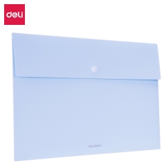 得力(deli) 72416 乐素系列A4文件袋 公文包/资料袋 加厚款PP按扣文件袋 水晶蓝