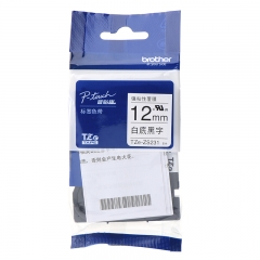 兄弟（brother）TZe-ZS231 12mm白底黑字标签色带 强粘性标签色带