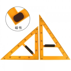 六鑫 塑料三角板一对 教学用大号磁性三角板 磁吸式三角尺子 大号绘图工具量角器 作图套装套尺