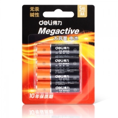 得力（deli） 电池 遥控器电池碱性干电池 5号 4粒/卡 18501