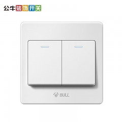 公牛（BULL） 开关插座面板 二位单级带荧光开关 86型