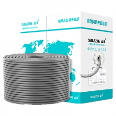 山泽（SAMZHE）SZ-A5305原装CAT5E超五类非屏蔽纯无氧铜高速网线/超5类家装工程电脑双绞线/网络布线305米/箱灰色