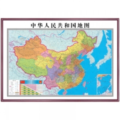 地图色实木外框