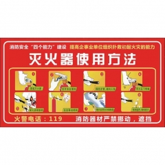 灭火器 使用方法 30*15cm