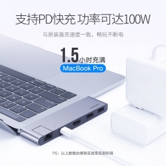绿联 Type-C扩展坞转换器适用苹果MacBook Pro电脑配件分线器USB-C转HDMI转接头 HDMI网卡款五合一 50984