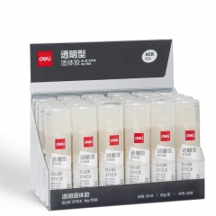得力No.7108 透明固体胶 1盒装(21g高粘度手工胶棒胶水手工胶24支/盒）