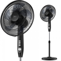 美的（Midea）电风扇升降落地扇16吋五叶大风仿生扇叶量定时轻音家用60W升降 科技风FSA40YD