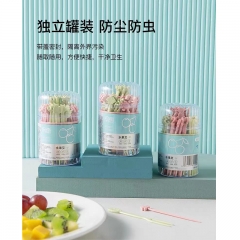 得惠水果叉子 一次性塑料水果签 45支/盒 单位：