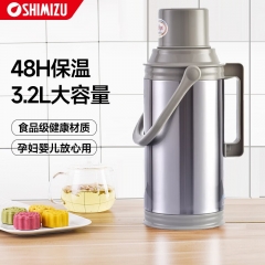 清水（SHIMIZU） 家用老式热水瓶不锈钢开水瓶保温暖壶保温瓶大容量暖瓶水壶 3072 砂光3.2L
