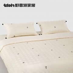 野兽派家居（tbh）熊猫嘭嘭提花朝阳格床单四件套 200x230