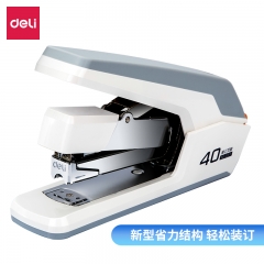 得力(deli)省力型订书机/订书器 适配24/6,26/6及24/8订书钉 办公用品 白色0371