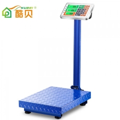 酷贝 称重电子秤台秤商用电子称150kg 黑字特厚款