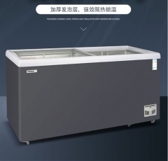 星星展示柜大容量卧式冰柜弧面玻璃展示柜1030B