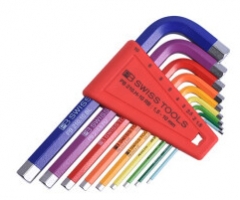 彩色平头内六方扳手L型工具9件套PB 210.H-10 RB