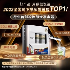 史密斯（A.O.SMITH）反渗透加热净水器 100℃真开水家用直饮水机智能优化滤芯寿命净热一体DR2000HF1