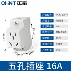 正泰（CHNT）AC30-10540插座模数化空开导轨插座箱配电 五孔插座16A 250V