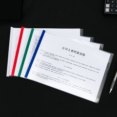 得力(deli)横款A4透明拉杆夹抽杆夹文件夹50页 63101颜色随机