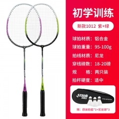 红双喜（DHS）羽毛球拍对拍升级款深凹槽比赛1012紫绿