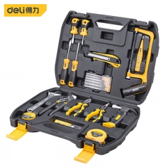 得力（deli）家用多功能五金工具箱套装电工工具组套测电笔锯子21件 DL1021