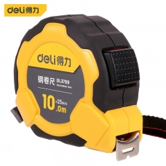 得力（deli）橡塑钢卷尺伸缩尺盒尺木工测量尺10mx25mm DL3799