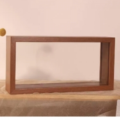 干花相框双面立体展示盒 红木色空框