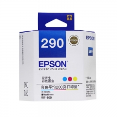 爱普生(Epson) T289黑色墨盒 适用WF-100/WF-110机型 打印量约250页 原装 T290彩色墨盒 约200页