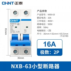 正泰NXB-63-2P-C16 家用空气开关 过载空气开关 DZ47升级款小型断路器