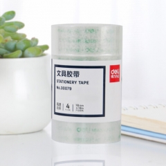 得力（deli） 30079 窄胶带 透明胶 学生胶带 18mm*18m*38um 4卷/筒