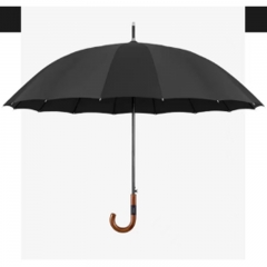 左都 弯木柄商务黑雨伞