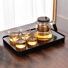 家用耐热玻璃内胆泡茶杯茶具泡茶壶900ML+4杯+茶盘