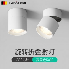 拉伯塔可调角度led筒灯射灯背景墙明装可折叠免开孔桶灯15W白光 精砂白