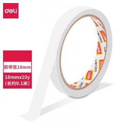 得力（deli）30402 高粘性绵纸双面胶 18mm*10y单卷装
