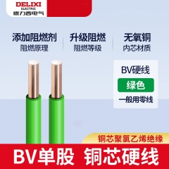 德力西电线国标铜 BV硬线（绿色） 2.5平方毫米 1m