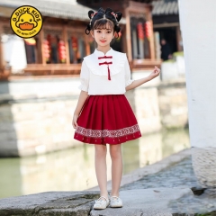 G.DUCKKIDS小黄鸭儿童大合唱演出服短袖女套装 190