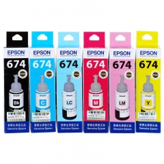 爱普生（EPSON） T674/673 原装墨水L850 L805 L801 L810 L1800喷墨打印机6色墨盒墨汁 674BK/Y/M/C/LM/LC  【六色套装】